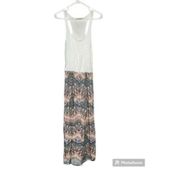 Pink Rose Sleeveless Boho Stretch Dress - Picture 1 of 3